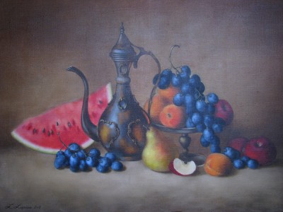 &quot;Still life with fruits&quot;, oil on canvas