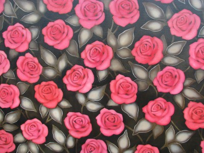 &quot;Decorative roses&quot;, oil on canvas, 63x97 cm