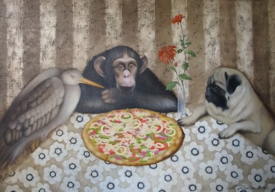 &amp;bdquo;Pizza&amp;rdquo;, oil on canvas